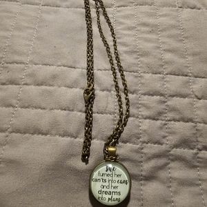 Antique Bronze Inspirational Necklace - Double Sided